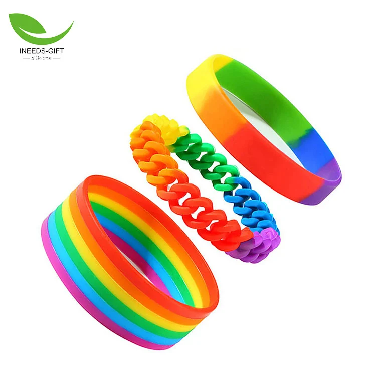 Bracciale in silicone Twist arcobaleno