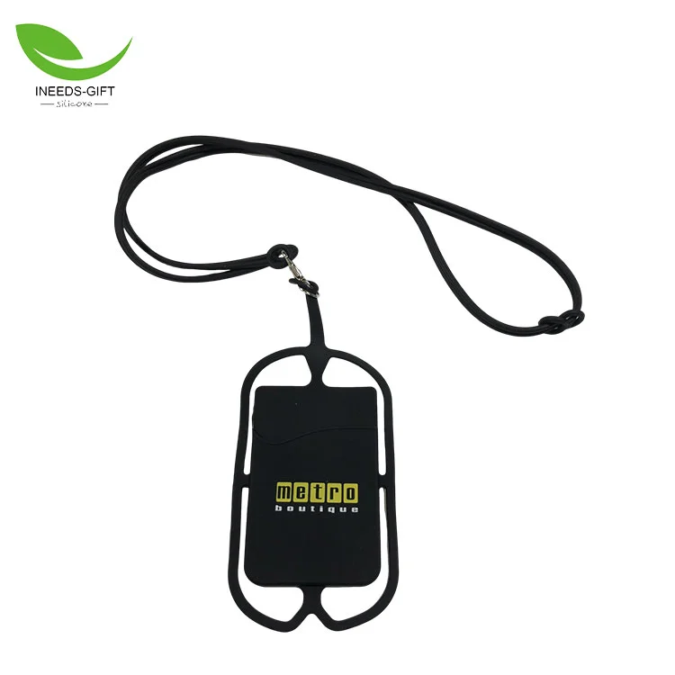 Porta carte con cordino per telefono in silicone